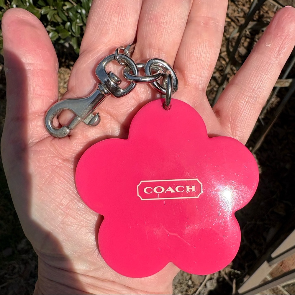 Coach Pink Tri-color Acrylic Flower Charm Rare EUC - Picture 5 of 6